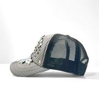 Casquette de baseball en étain cloutée de strass avec fleur, idéale pour les festivals et les raves, vente en gros
