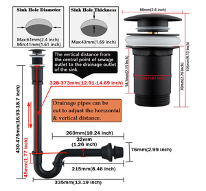 <span class=keywords><strong>ราคา</strong></span>โรงงาน ท่อน้ำทิ้งรูปตัวยูสำหรับอ่างล้างหน้าในห้องน้ำ ขนาด 1-1/4 <span class=keywords><strong>นิ้ว</strong></span> สีดำด้าน พร้อมท่อต่อแบบข้อต่อเลื่อน ปรับความสูงได้ รับผลิตแบบ OEM - Product Image 4