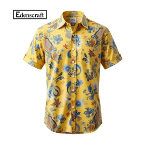 Chemises à manches courtes boutonnées pour hommes, personnalisées en gros, imprimées, OEM ODM, usine du Bangladesh, polyester/coton, marque privée, flexibles, bas prix - Product Image 6