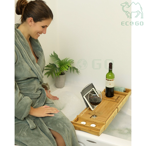 Table de lit et plateau de baignoire élégants de bonne qualité combinant un chariot de baignoire en bambou pour la relaxation et un plateau de lit - Product Image 4