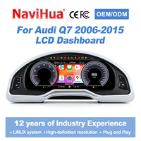 Nouveau lecteur multimédia LCD 12,3 pouces pour tableau de bord Audi Q7 2006-2015 avec CarPlay, mise à niveau du compteur de vitesse, OS Linux, rétrofit