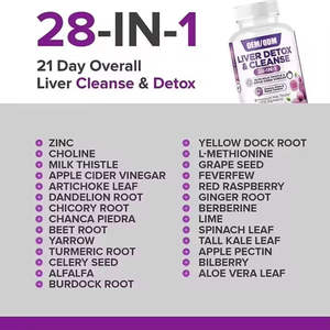 VitaHall Halal Liver Detox Cleanse 28 in 1 Dengan Kapsul Detoks Hati Cuka Apel - Product Image 3