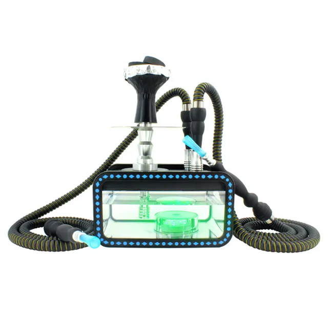 Factory Wholesale LED Electric Hookah Set with Luxury Gift Box Frosted Acrylic Shisha Bar Lit Hookah