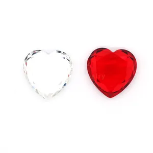 YT takı kalp kesim kırmızı ve renksiz renk cam taşlar severler takı DIY