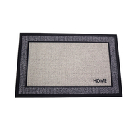 Tapis de bain moderne à texture tissée neutre avec bordure, motif minimaliste HOME, super absorbant en diatomite, imperméable pour la décoration intérieure