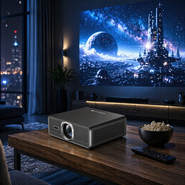 2026 Upgraded B28 Smart Projector High Brightness 1500 ANSI Lumens with Wi-Fi Bluetooth 1080P 4K LCD Projector OEM Supply