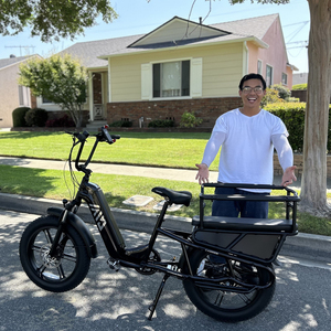 Famille 48v 750w frein à disque vélo électrique  enfants avant près de la boîte famille longue queue électrique <span class=keywords><strong>Cargo</strong></span> Ebike - Product Image 3