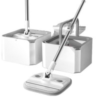 Serpillère rotative à double compartiment avec seau amovible, ensemble de serpillères à séparation eau propre/eau sale pour le nettoyage des sols de toute la maison