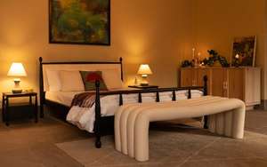 Modern Solid Wood Foldable Adjustable <b>Bed</b> Premium Finish Designed for Comfort Stability for Master Bedroom Home Furniture Setup - Product Image 3