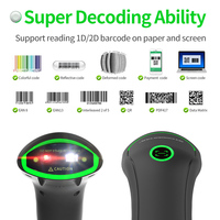 Escáner de Códigos de Barras USB 1D 2D Inalámbrico GT-3600 de GTCODESTAR, Lector de Códigos QR CMOS Portátil con Soporte para Inventario de Almacén