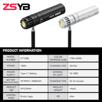 Projecteur de remplissage DT120BI de haute qualité, 2700-6500K CCT réglable, 100W, noir, CRI≥96, pour photographie