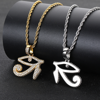 Pendentif Hip Hop Unisexe, Bijoux Fins, Charmes Sertis de Pierres, Plaqué Or et Argent, Charmes Yeux de Cheval pour la Fabrication de Colliers