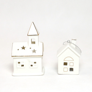 Colgante de mesa con luz led blanca pequeña personalizada, decoración artesanal de cerámica para el <span class=keywords><strong>hogar</strong></span>, <span class=keywords><strong>hogar</strong></span>, pueblo de Navidad - Product Image 5