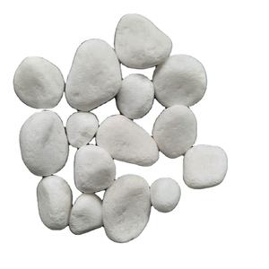 Galets et galets ronds en marbre blanc de qualité régulière Sac jumbo de roches en pierre lâche Matériau en pierre naturelle pour l'extérieur - Product Image 1