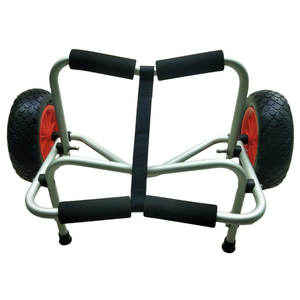 Chariot de transporteur de canoë de kayak en aluminium de sortie d'usine 2 roues libres plates pour le transport de surf 100kg OEM personnalisable - Product Image 4
