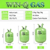 Bouteille en acier basse pression pour ballons, réservoir Helio 13L pour gonflage de ballons pour festivals et fêtes, vente en gros