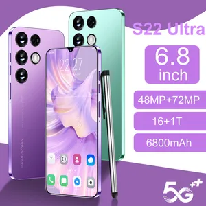 Brand New High Quality S22 Ultra 6.8 Inch Smartphones 4g/5g Network Cellphone 16g+1tb Dual Sim Android Unlocked Mobile Phone