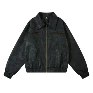 Korean Wholesale Private Brand motorcycle jacket for men custom leather jacket With good service