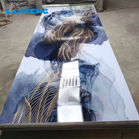 Panneaux muraux en PVC écologiques imperméables de luxe modernes LANFENG pour salle de bain avec motifs floraux personnalisés et garantie de 5 ans