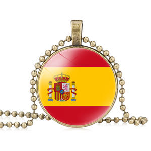 HOTSALE 2026 YYN 287 Landen Nationale Vlag Ontwerp Glazen Koepel Cabochon Hanger Legering Schakelketting Verzilverd Charm Ketting - Product Image 5