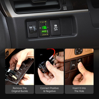 Cargador Superrápido USB PD de 66 W para Toyota Mini Tipo C, 2 Puertos, Cargador Superrápido para Samsung