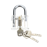 Cadenas en plastique transparent durable antivol pour la formation de serrurier, outil de pratique de déverrouillage à clé, modèle de démontage visible pour l'entraînement aux techniques de crochetage 50MM