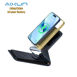 Idées Commerciales 2026 : Station de Recharge Sans Fil Pliable 3-en-1 OEM pour iPhone, Montre et Écouteurs avec Support - Product Image 1