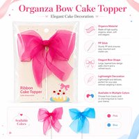 Décoration de gâteau personnalisée en organza doux, délicat et durable, avec ruban transparent pour les fêtes d'anniversaire et de mariage