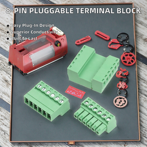 บล็อกขั้วต่อแบบเสียบ 8 พิน ไม่ต้องบัดกรี ระยะห่างระหว่างขั้ว 3.81 มม. ขั้วต่อทองแดงแบบตัวเมียและตัวผู้ - Product Image 2