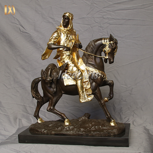 Decoración del hogar pequeño bronce árabe Guerrero cazador montando su caballo escultura para la <span class=keywords><strong>venta</strong></span> - Product Image 2