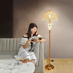 Moderna lampada da terra in cristallo K9 con interruttore a pedale, finitura cromata-<span class=keywords><strong>per</strong></span> soggiorno, camera da letto - Product Image 4