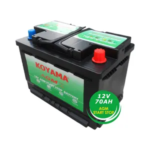 Hot 12 Volt 60 70 80 92 105 AH Rechargeable AGM Start Stop Battery Auto Car Batteries