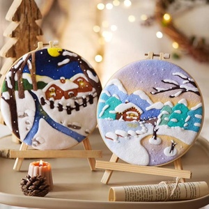 Gran Oferta: Kit de Fieltro DIY con Marco de Bordado para Pintura de Lana con Aguja, Cuadro Hecho a Mano para Decoración del Hogar, Manualidades y Regalo - Product Image 2