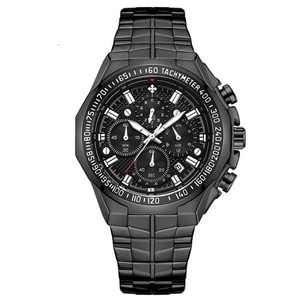 Reloj de Hombre de Acero Inoxidable de Lujo OEM ODM, 45 mm, Deportivo, Resistente al Agua, Cronógrafo, 4 Subesferas, Reloj de Cuarzo - Product Image 3