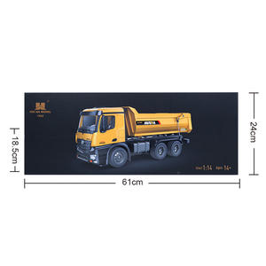 LEHOO <span class=keywords><strong>Huina</strong></span> <span class=keywords><strong>1582</strong></span> 1/14 10CH RC Camión volquete Camión de construcción de aleación 2,4 GHz Control remoto RC Camión volquete - Product Image 5