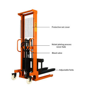 नया 1 टन 2000 किलोग्राम मैनुअल लिफ्ट ट्रक मैनुअल हाइड्रोलिक स्टेकर ट्रॉली वाल्की हाथ लिफ्ट मैनुअल फोर्कलिफ्ट पैलेट स्टेकर - Product Image 4