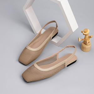 Xuanhui ретро летние дышащие сетчатые туфли на плоской подошве женские повседневные туфли-лодочки черные рабочие туфли на плоской подошве - Product Image 2