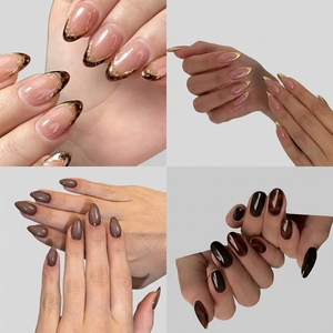 <span class=keywords><strong>Uñas</strong></span> Postizas al por Mayor, 24 Piezas, Almendradas, Cuadradas, Stiletto, Coffin, Francesas, Ojo <span class=keywords><strong>de</strong></span> Gato, Flor 3D, Reutilizables, con Logo Personalizado - Product Image 1