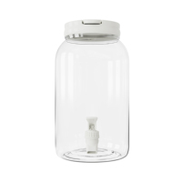 Distributeur de boissons en plastique transparent rose de 3,8 L (1 gallon) avec robinet pour jus et thé