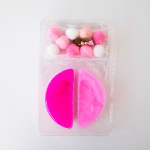 OEM High Quality pink Jelly Putty Non Sticky Slime Diy Making Slime Squish Toy with Pompon <b>Ball</b> Charms for Children - Product Image 4