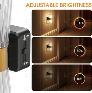 Applique murale LED en acrylique de luxe LOHAS, lampe de nuit blanc doux 3000K, intensité réglable, contrôle par capteur, <span class=keywords><strong>prise</strong></span> secteur, chambre à coucher, couloir - Product Image 3