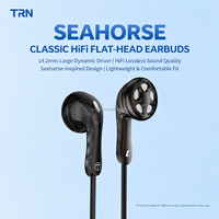Earbud TRN Seahorse In-Ear dengan Peredam Kebisingan Aktif, Pas di Telinga, Isolasi Suara, Headphone Akustik untuk Musisi dan Vokal