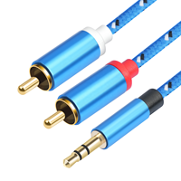 Câble 3,5 mm vers double RCA, adaptateur audio stéréo 2 RCA mâles vers Aux, son Hi-Fi, câble répartiteur en Y pour voiture et haut-parleur, conducteur en cuivre nu