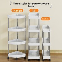 En gros, Étagère de rangement mobile multi-niveaux en acier inoxydable, sur pied, pour espaces étroits de cuisine et espaces restreints de salle de bain