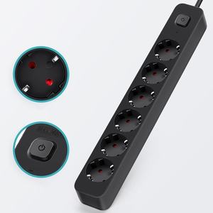 Múltiple de 6 Tomas con Interruptor y Cable de 1,5 m, Color Negro, Ideal para Conectar Varios Dispositivos Eléctricos. - Product Image 1