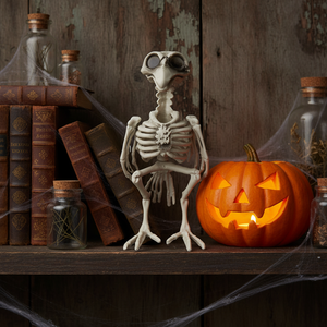 Accesorios de Halloween: Esqueleto de <span class=keywords><strong>Cuervo</strong></span> de Resina de Tamaño Real con Articulaciones Móviles, Estilo Clásico de Terror - Product Image 4