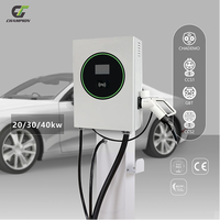 Estación de Carga para Vehículos Eléctricos Wallbox Estándar de la UE, Carga Rápida CC, 15kw 20kw 30kw, IP54 Impermeable, APP, RFID, CCS 1/CCS2/GB/T