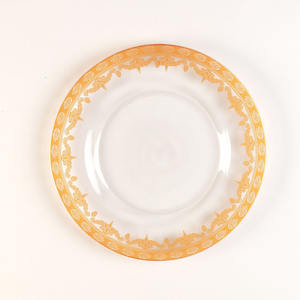 Assiettes de présentation K11 pour mariage, 13 pouces, en verre, écologiques, classiques, à bord festonné, avec effet de couleur, transparentes - Product Image 5