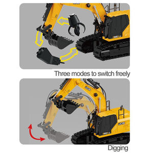 <span class=keywords><strong>JCB</strong></span> License 3 en 1, <span class=keywords><strong>jouet</strong></span> excavatrice télécommandée avec godet en métal, jouets excavatrice télécommandés, véhicules de construction, cadeau de Noël pour garçon - Product Image 2