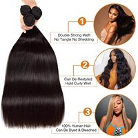 Extensions de cheveux humains vierges naturels non traités, grade 16A, bruts, vietnamiens, lisses, provenant d'un seul donneur, en paquets